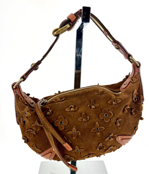 Louis Vuitton n Cacao Brown Suede Mahina Onatah GM Hobo Croissant Leather  ref.689208 - Joli Closet