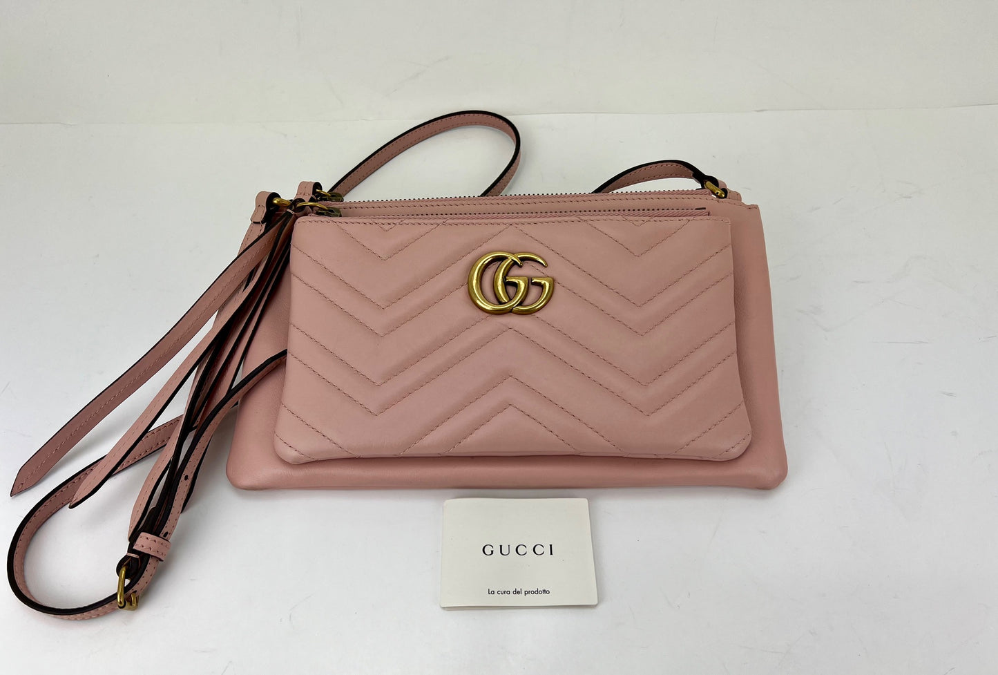 Gucci Matelasse Leather GG Marmont Mini Chain Pochette, Gucci Handbags