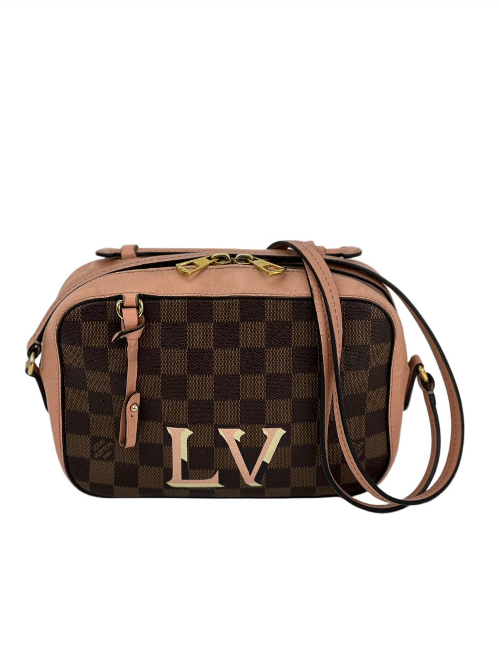 Louis Vuitton Santa Monica Damier Ebene Pink Leather Bag N40179 Preowned