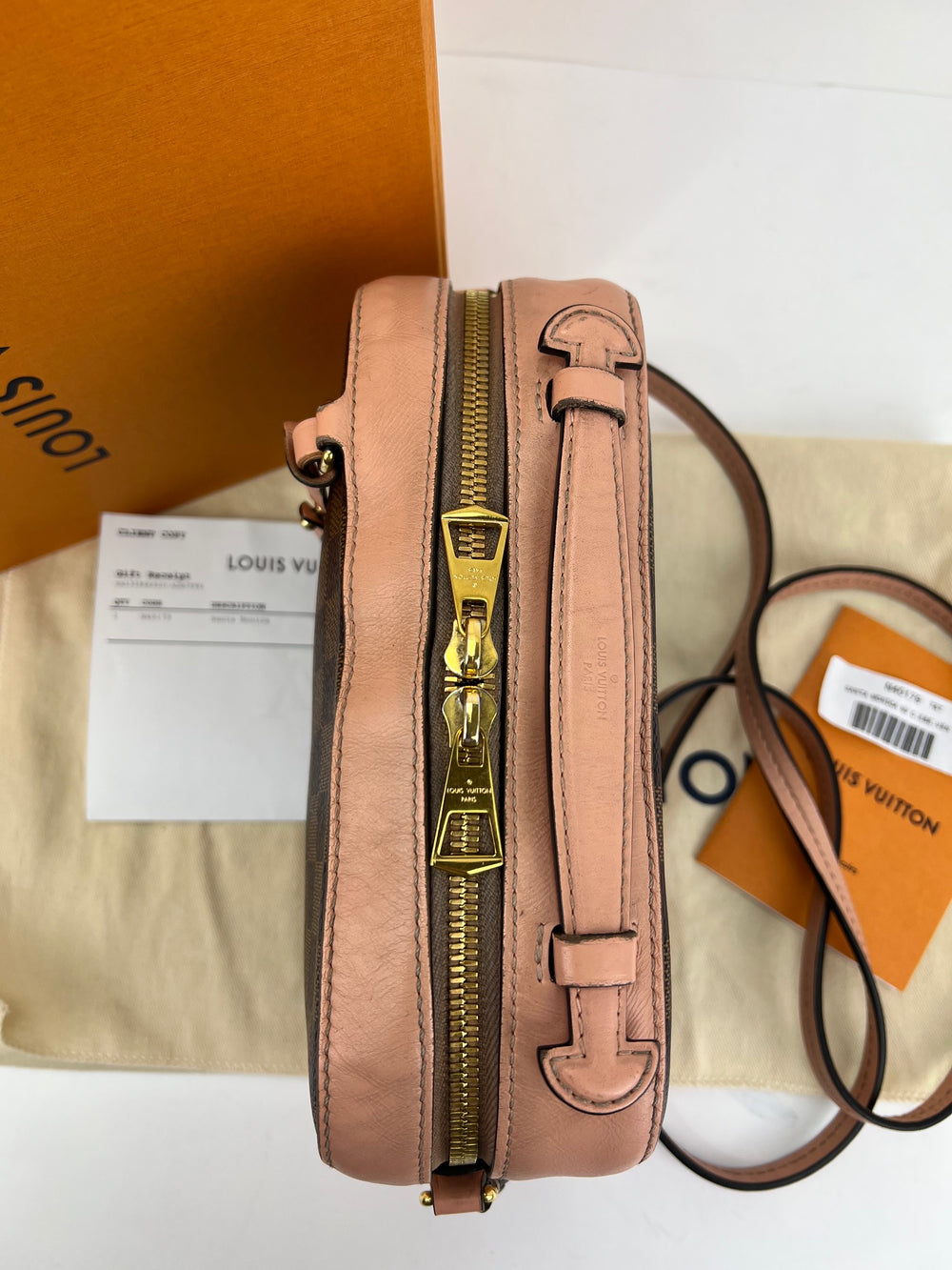 Louis Vuitton Crossbody Santa Monica Damier Ebene Pink Leather Bag N40179  Preowned