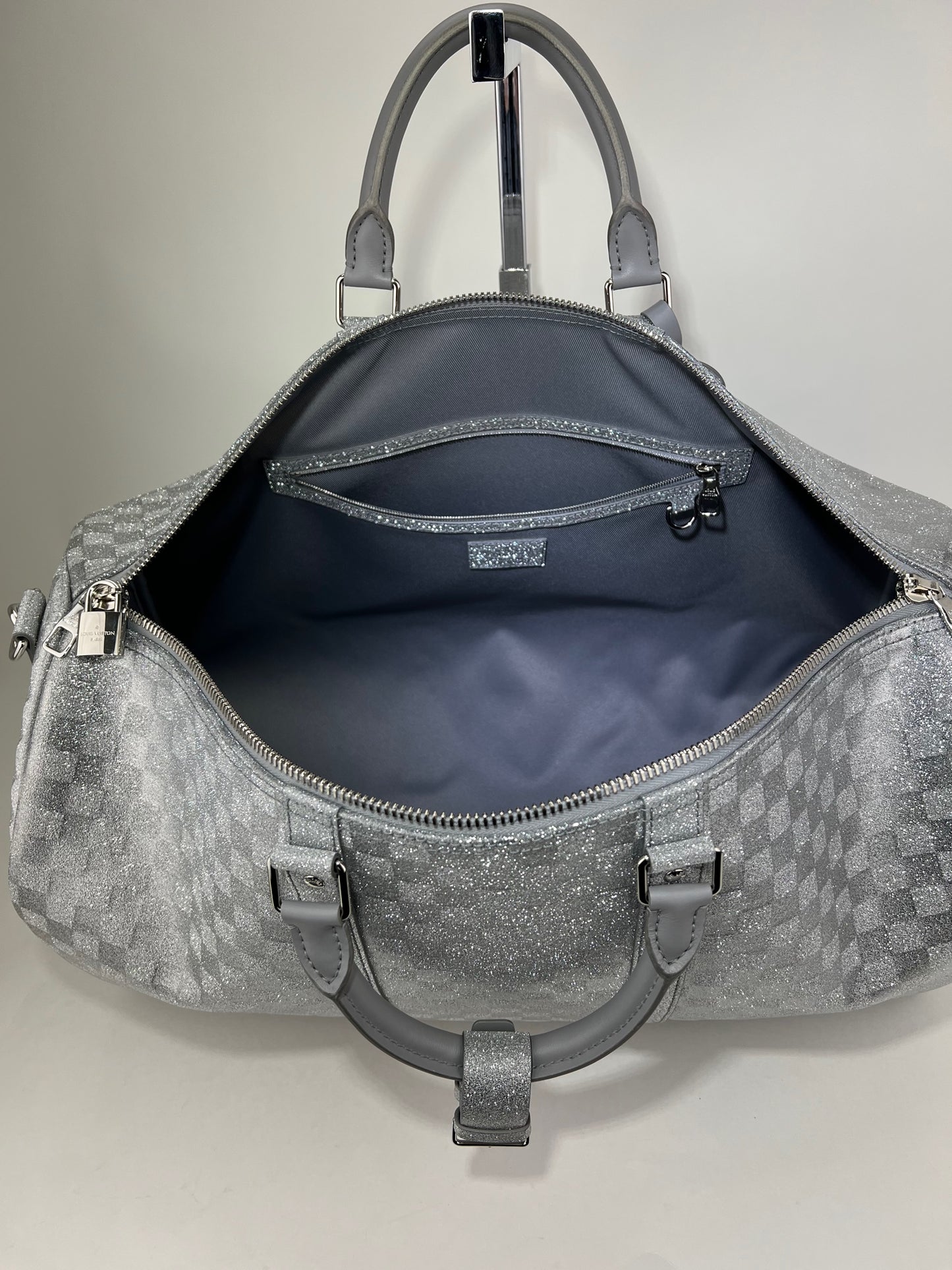 Louis Vuitton Keepall 50B Glitter Silver in Cowhide Leather with Silver-tone  - US