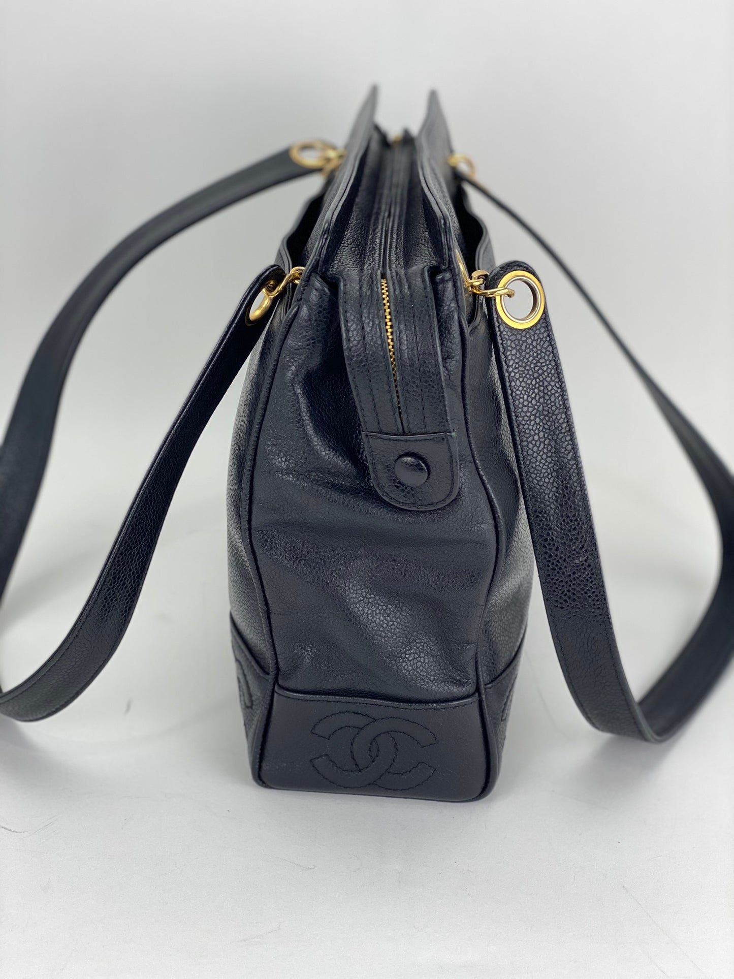 Chanel Chevron Metallic Bucket Bag - Pristine