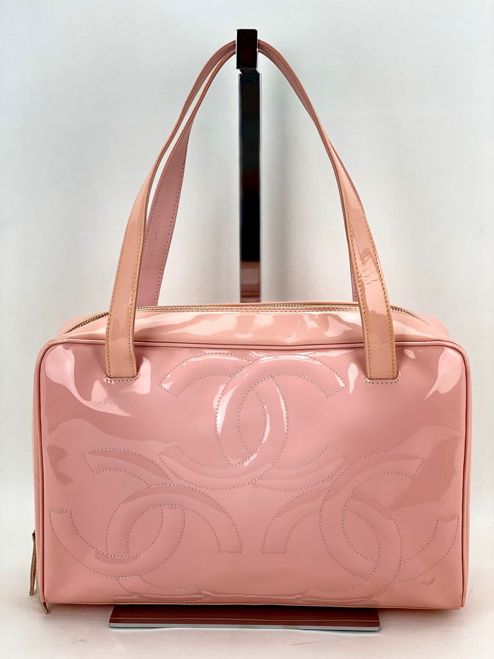 Chanel Triple CC Logo Medium Pink Tote Preowned – Debsluxurycloset