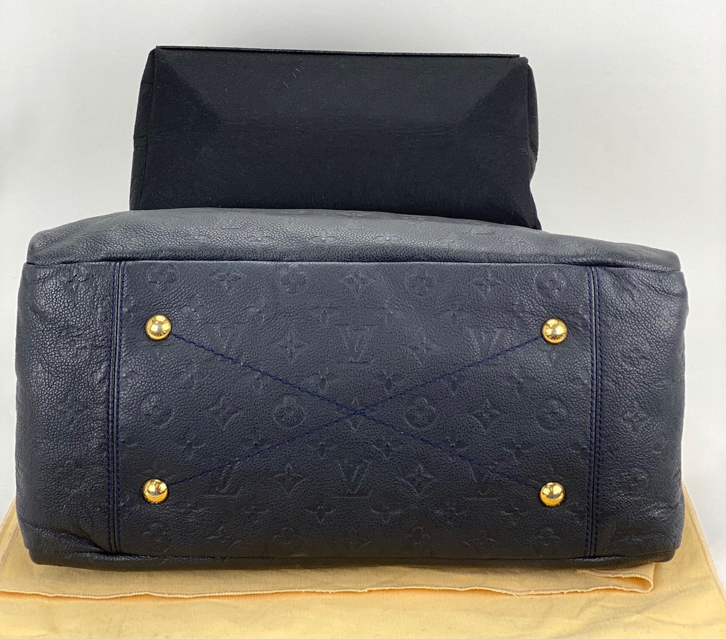 Louis Vuitton Artsy mm Monogram Empreinte Infini Blue Tote Hand Bag M93448 Pre Owned