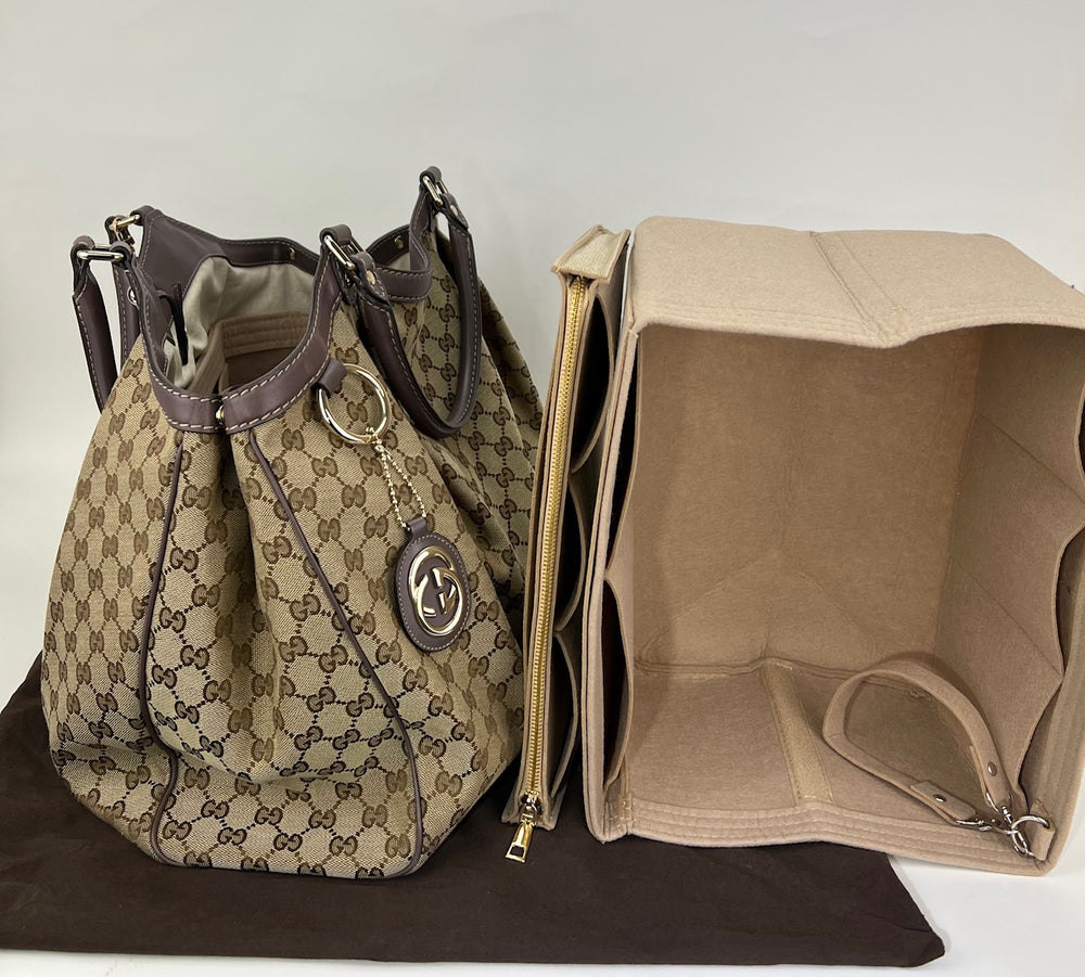 Brown Gucci GG Canvas Sukey Tote Bag