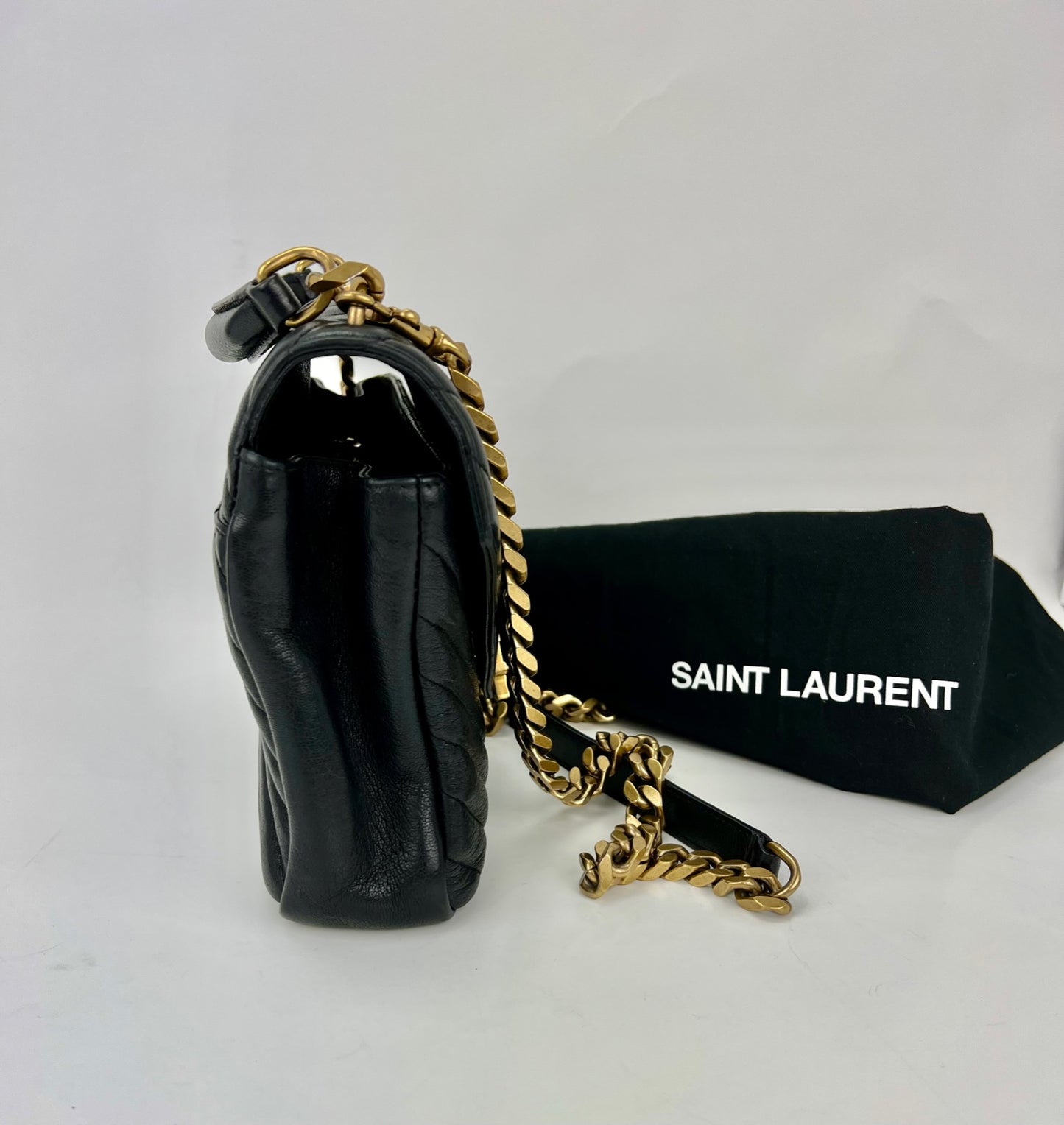 Saint Laurent College Medium Monogram V-Flap Crossbody Bag