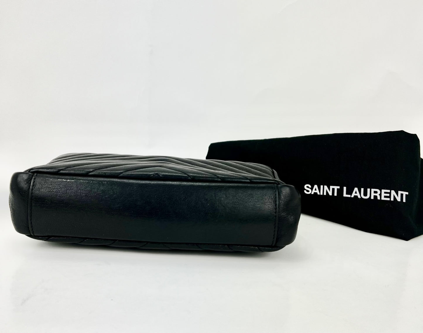 Saint Laurent Medium College Matelasse Chevron Monogram black messenger Bag