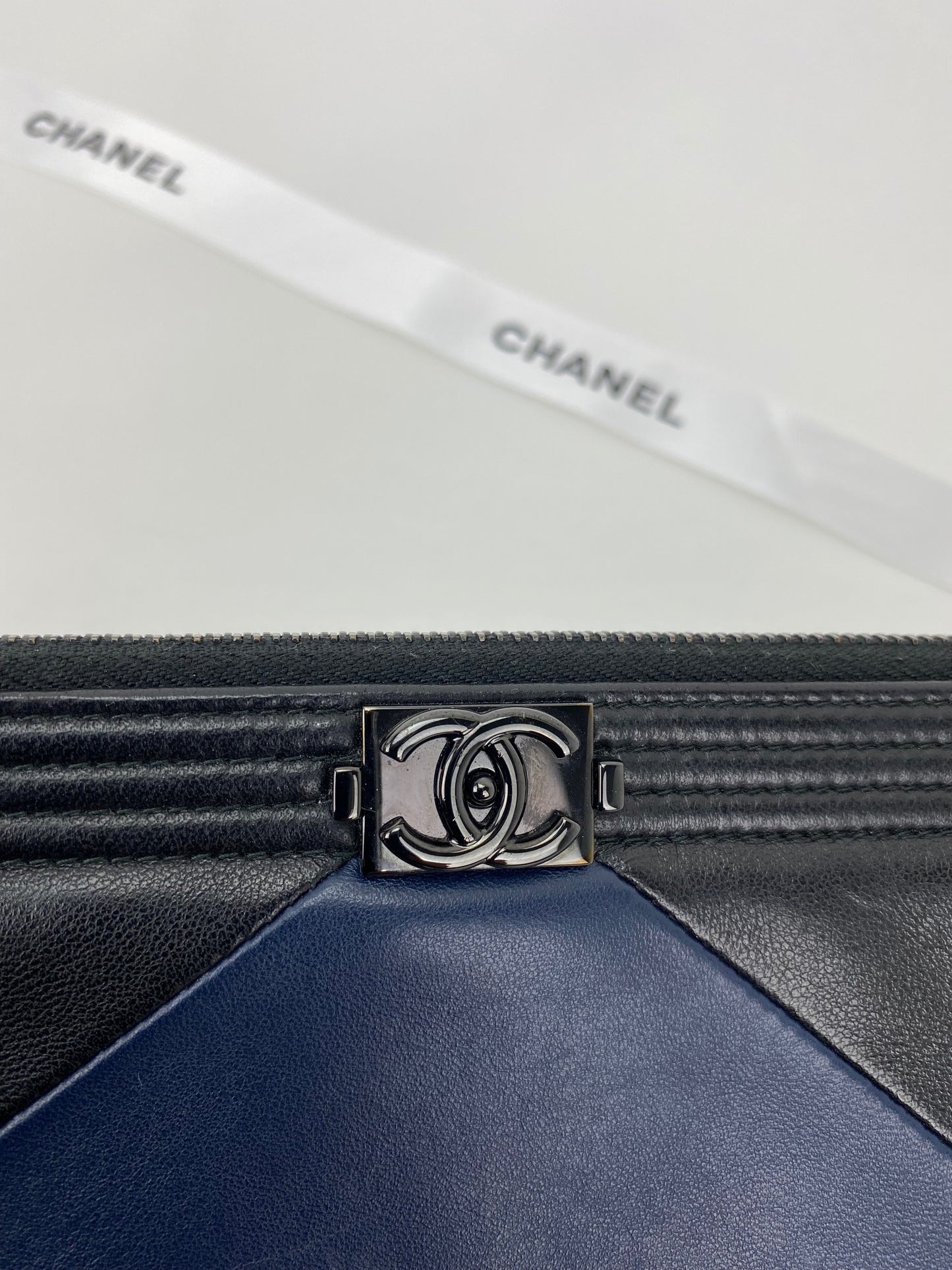 Chanel Pre Loved Large Boy Zip Pouch