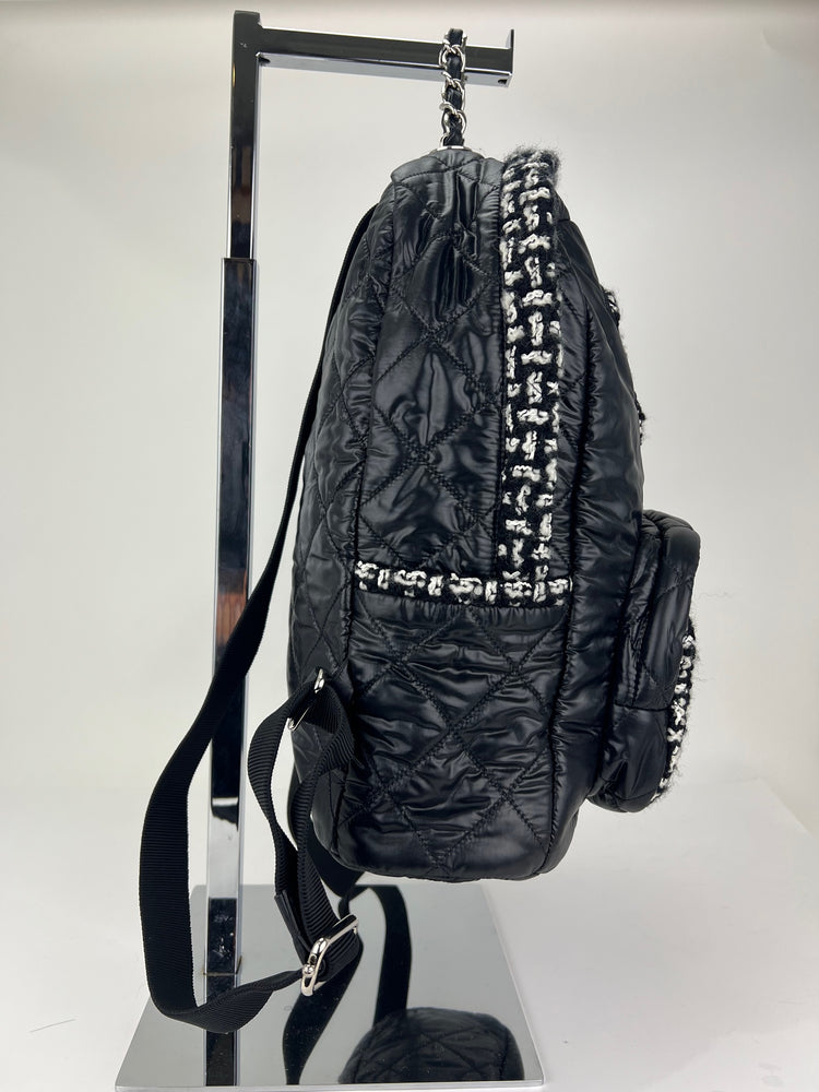 Pre-Owned Chanel Quilted Nylon and CC Tweed Backpack