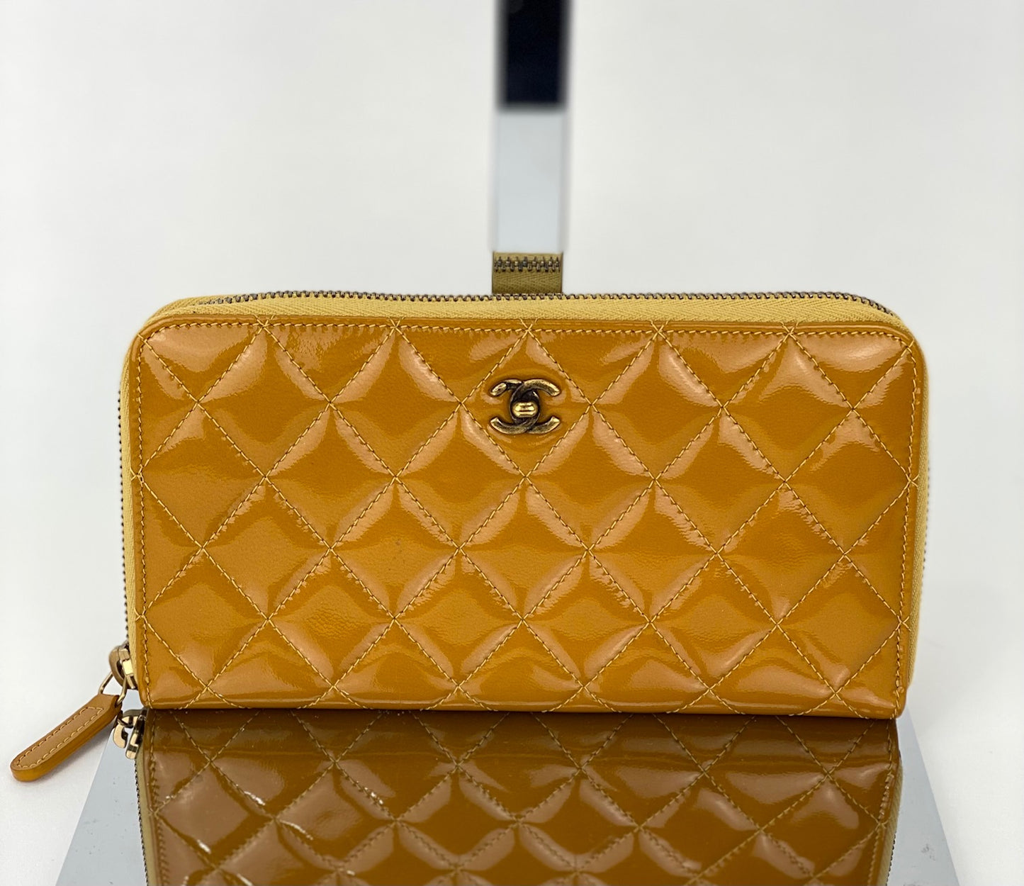 Chanel Yellow Brilliant Zip Around Clutch Preowned