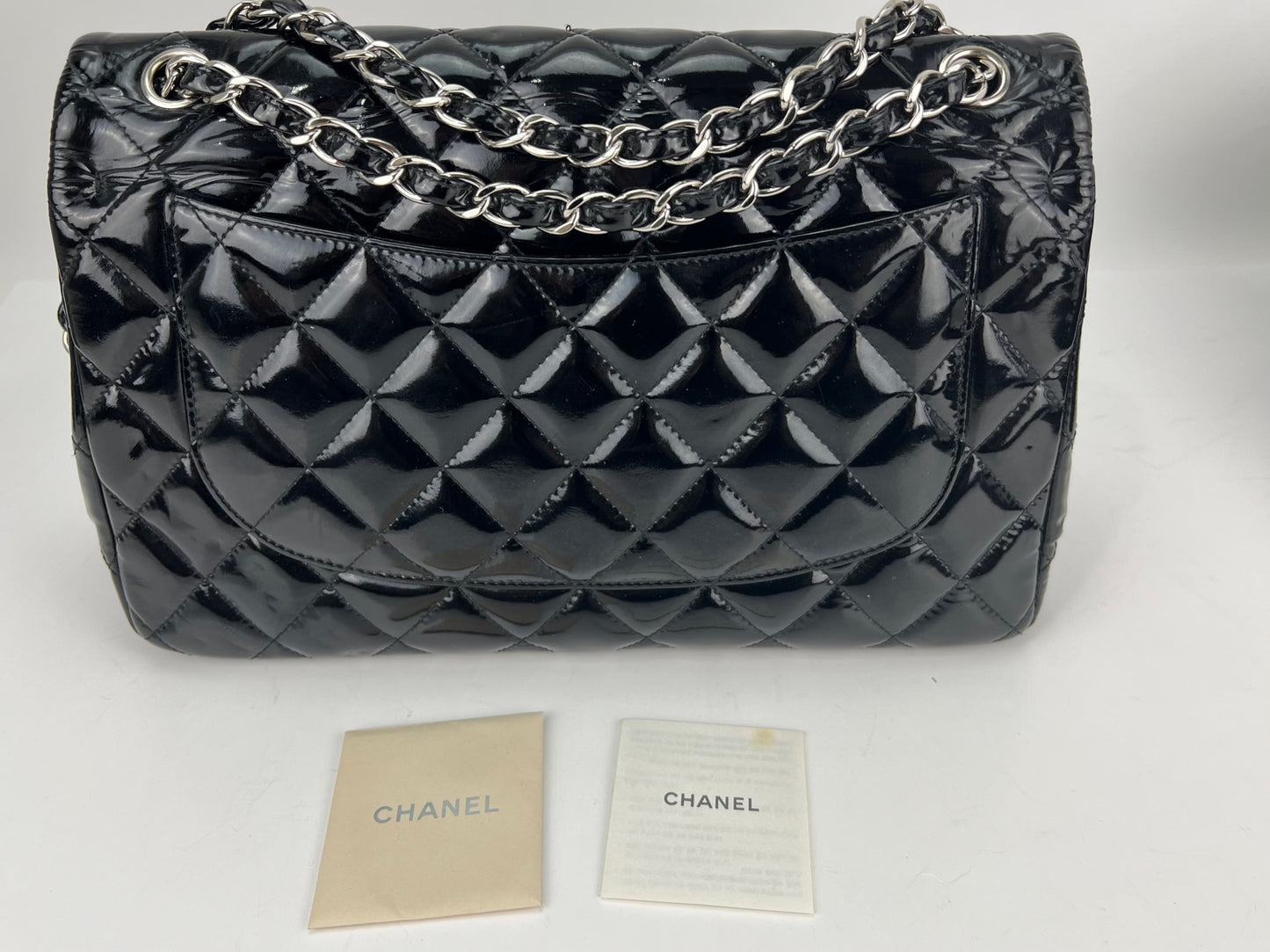 Chanel Classic Jumbo Double Flap Black Patent Bag
