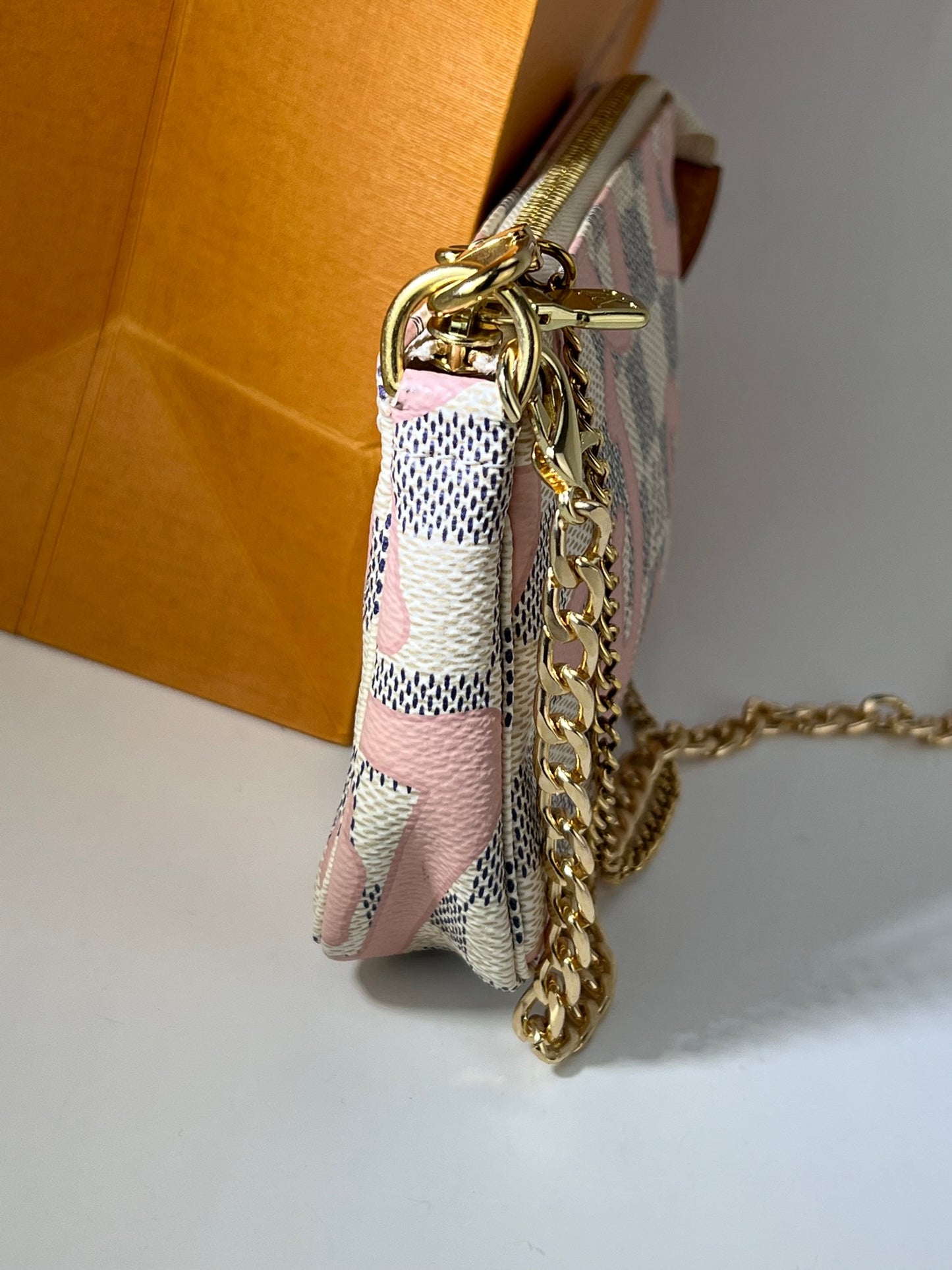 Louis Vuitton Damier Azur Mini Pochette Accessoires St Barth Wristlet Bag  74lvs630