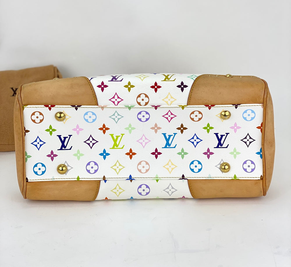 White Louis Vuitton Monogram Multicolore Beverly GM Handbag