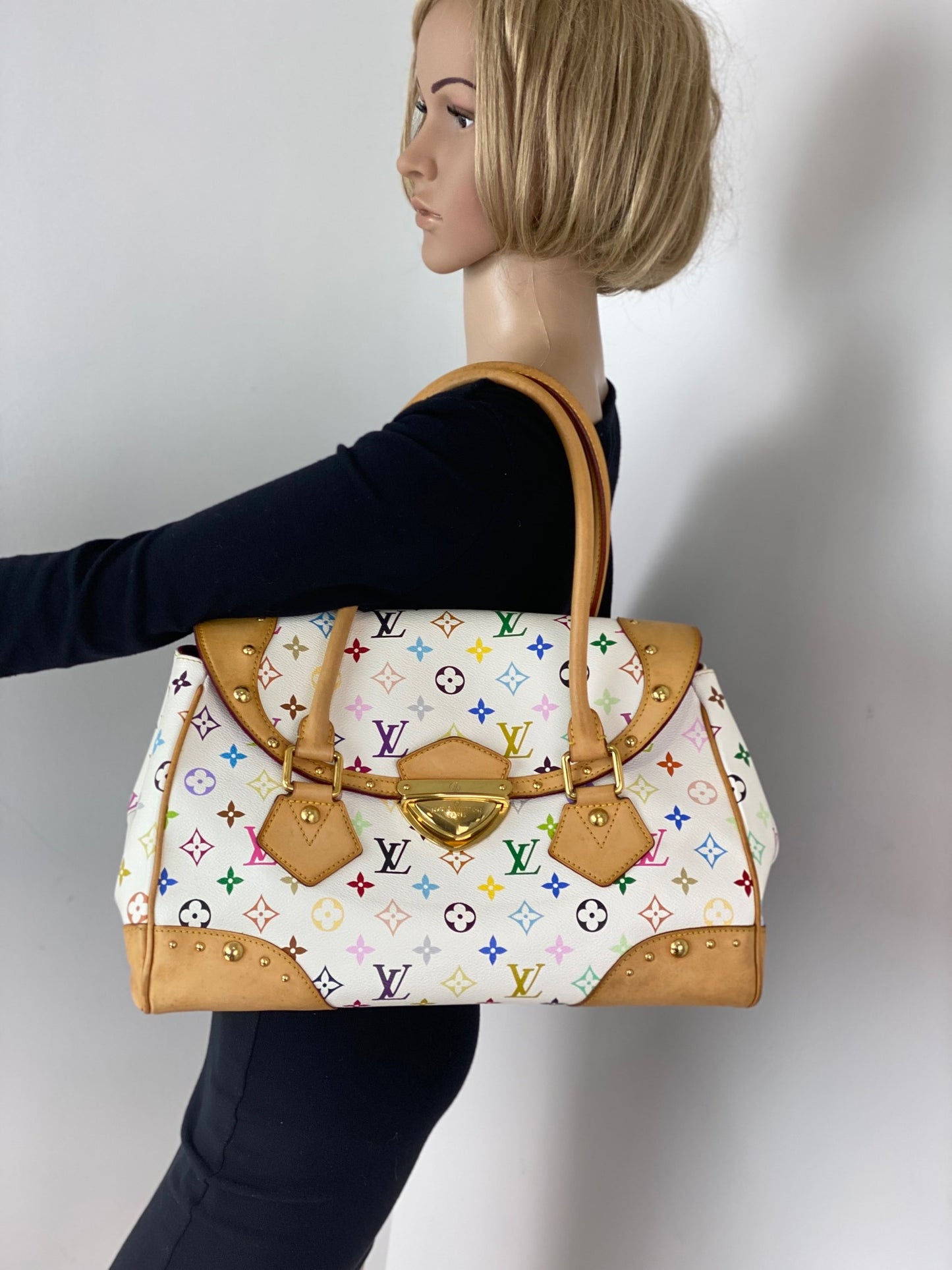 White Louis Vuitton Monogram Multicolore Beverly GM Handbag