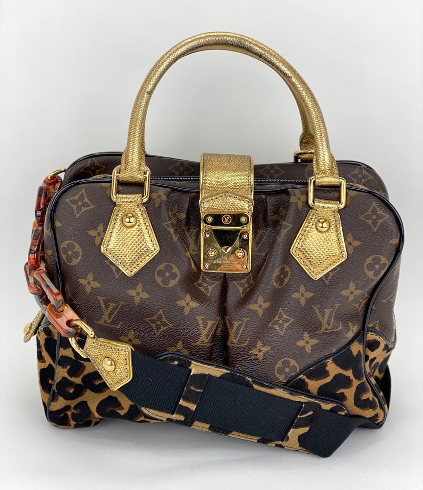 Louis Vuitton Limited Edition Adele Monogram Leopard Snake Trim Shoulder Bag Preowned