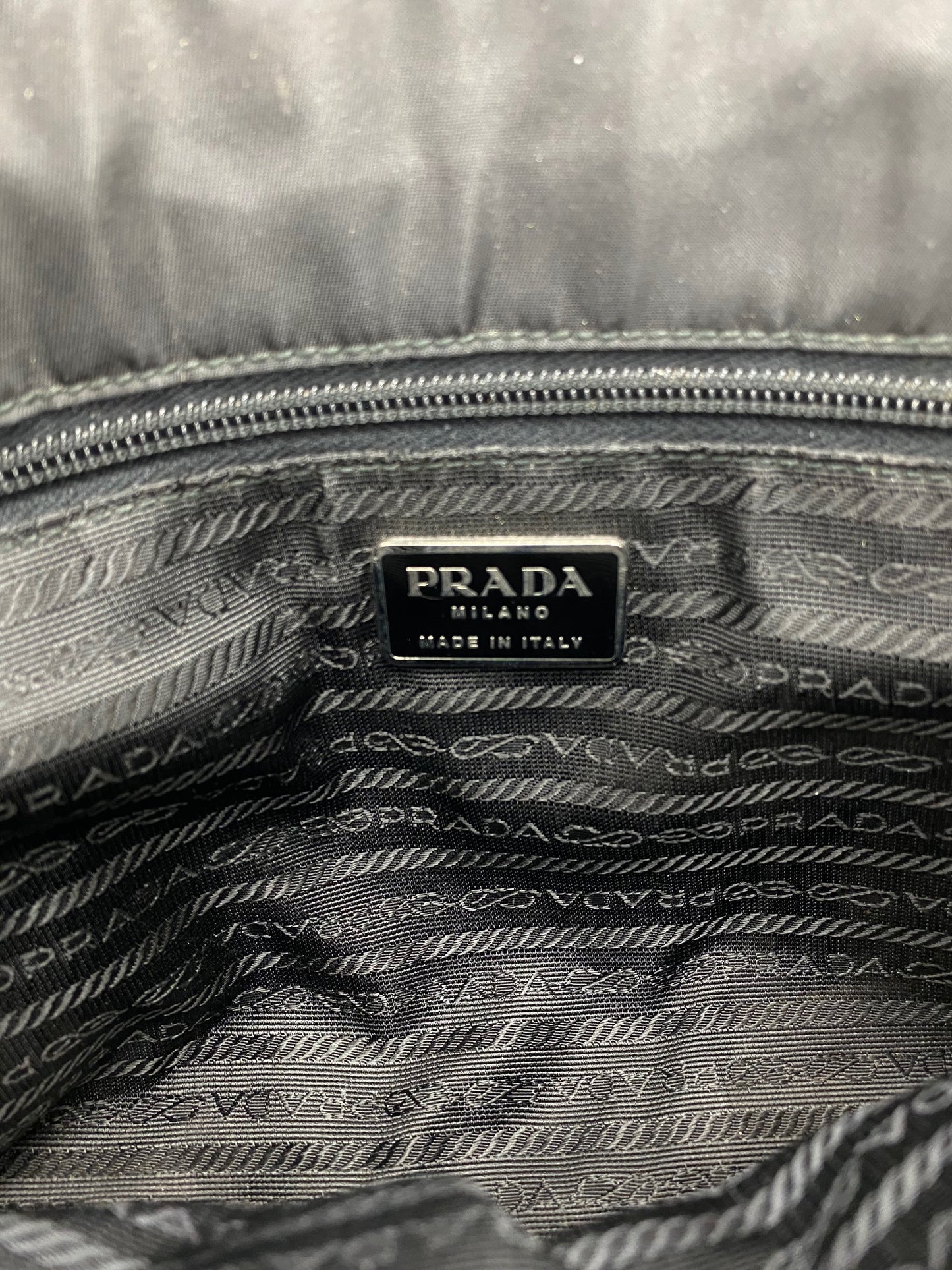 Prada Bag- Authentic vintage Prada Black Nylon Shoulder Chain Starp