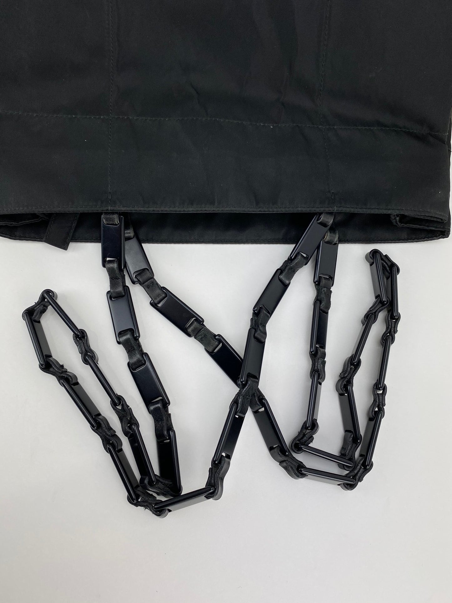 Prada Tessuto nylon tote with chain strap Shoulder Bag pre owned