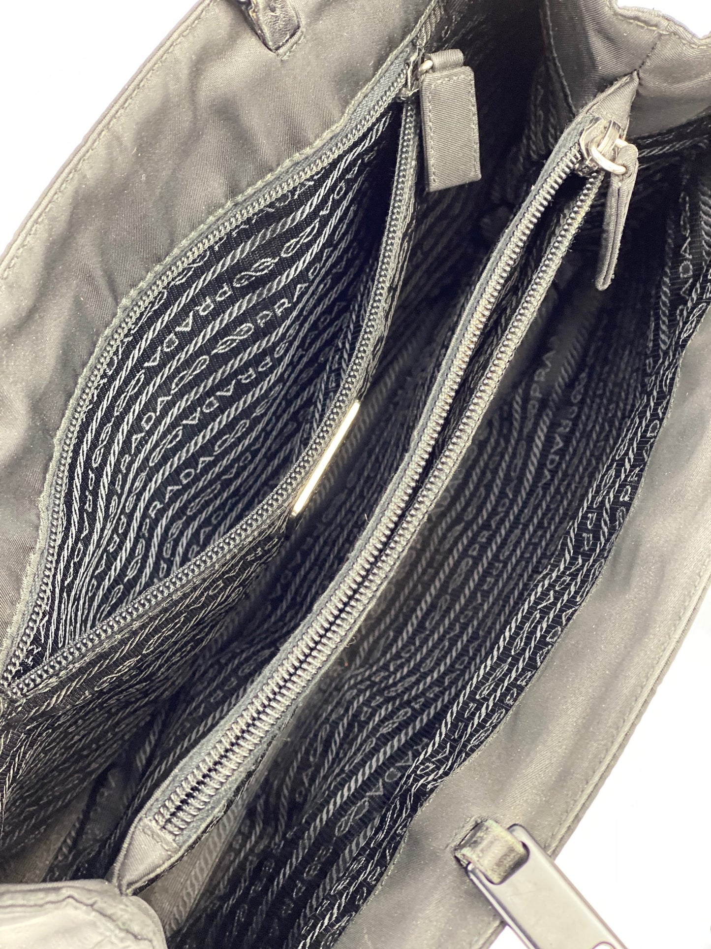 Prada Tessuto nylon tote with chain strap Shoulder Bag pre owned