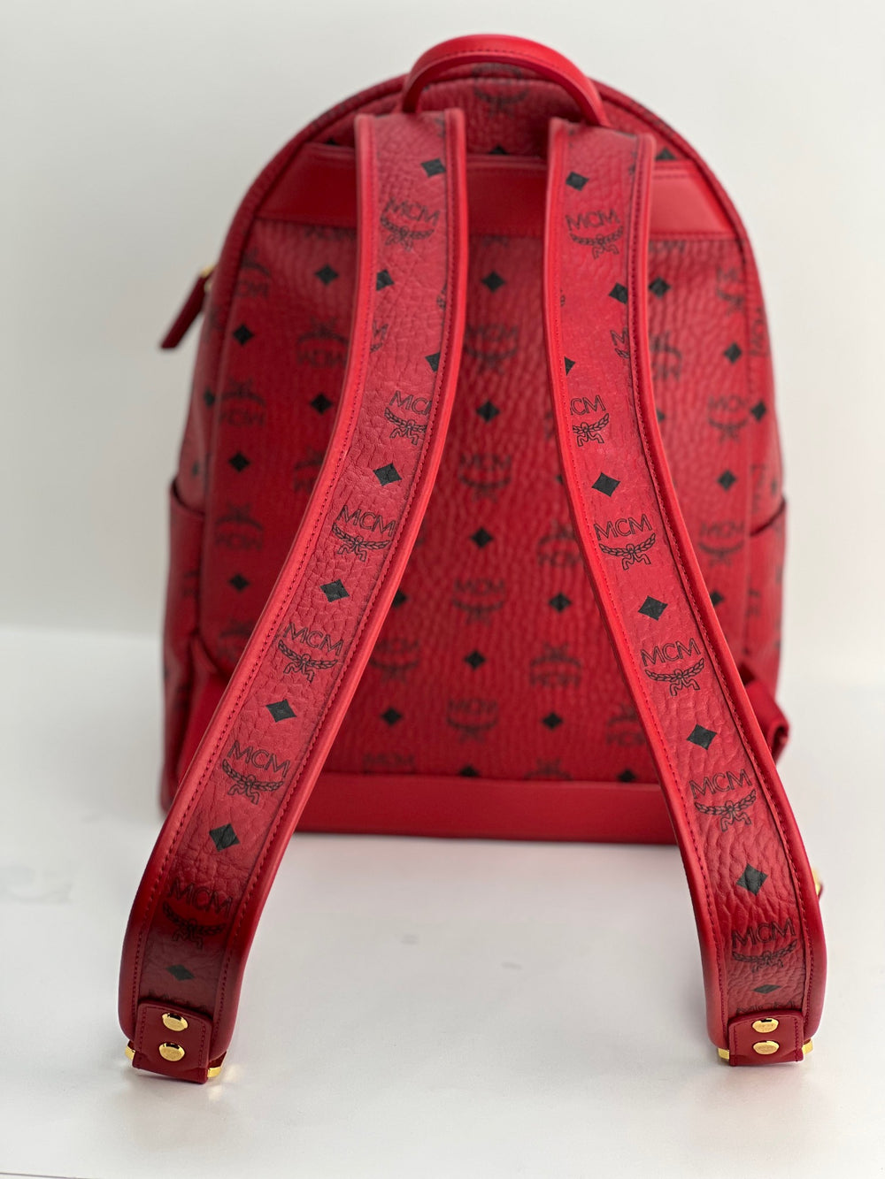 MCM, Bags, Red Mcm Backpack
