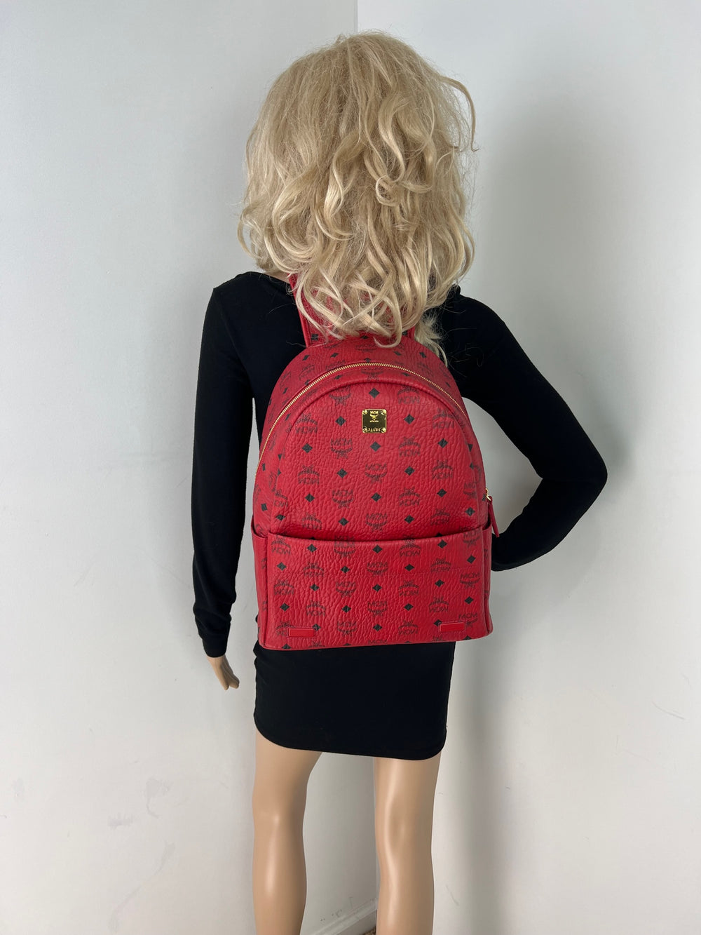 MCM, Bags, Mcm Stark Backpack Ruby Red