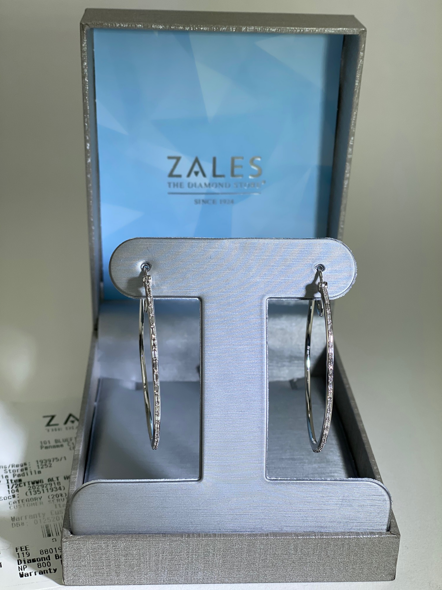 Zales hoop 2025 diamond earrings