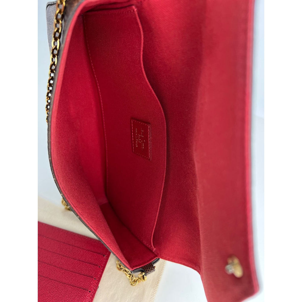 Pre-owned Louis Vuitton Pallas Chain Red Flap Monogram Shoulder Bag