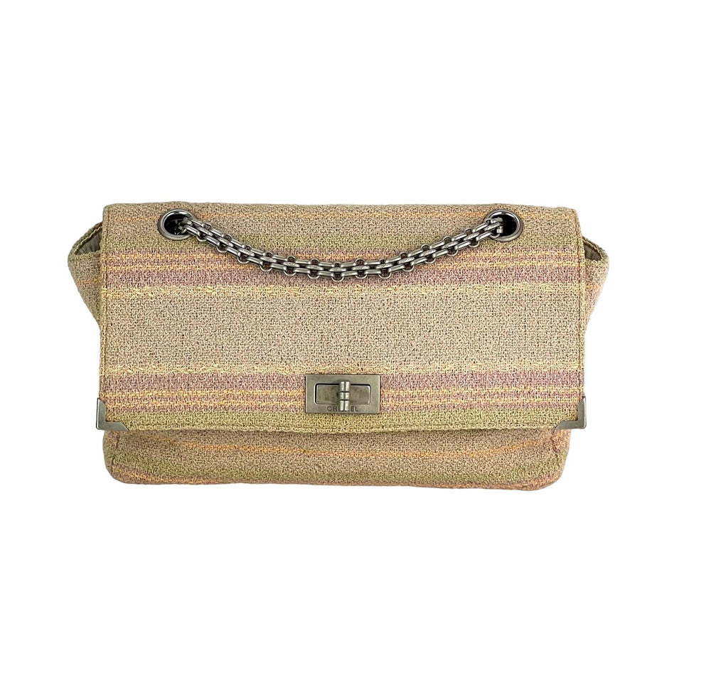 Vintage CHANEL Milky Pink 2.55 Shoulder Bag With Golden CC 