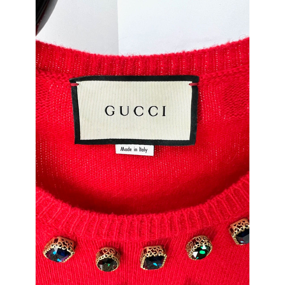 Gucci NY Yankees Crystal Embellished Sweater - Red Size Medium